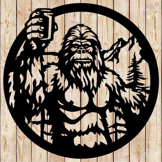 Sasquatch drinking beer